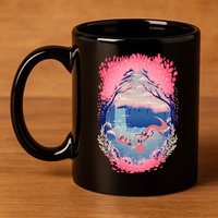 Fox Life View Illustration 11oz C Handle Ceramic Mug