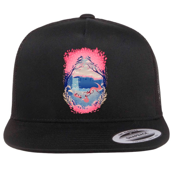 Fox Life View Illustration Flatbill Hat
