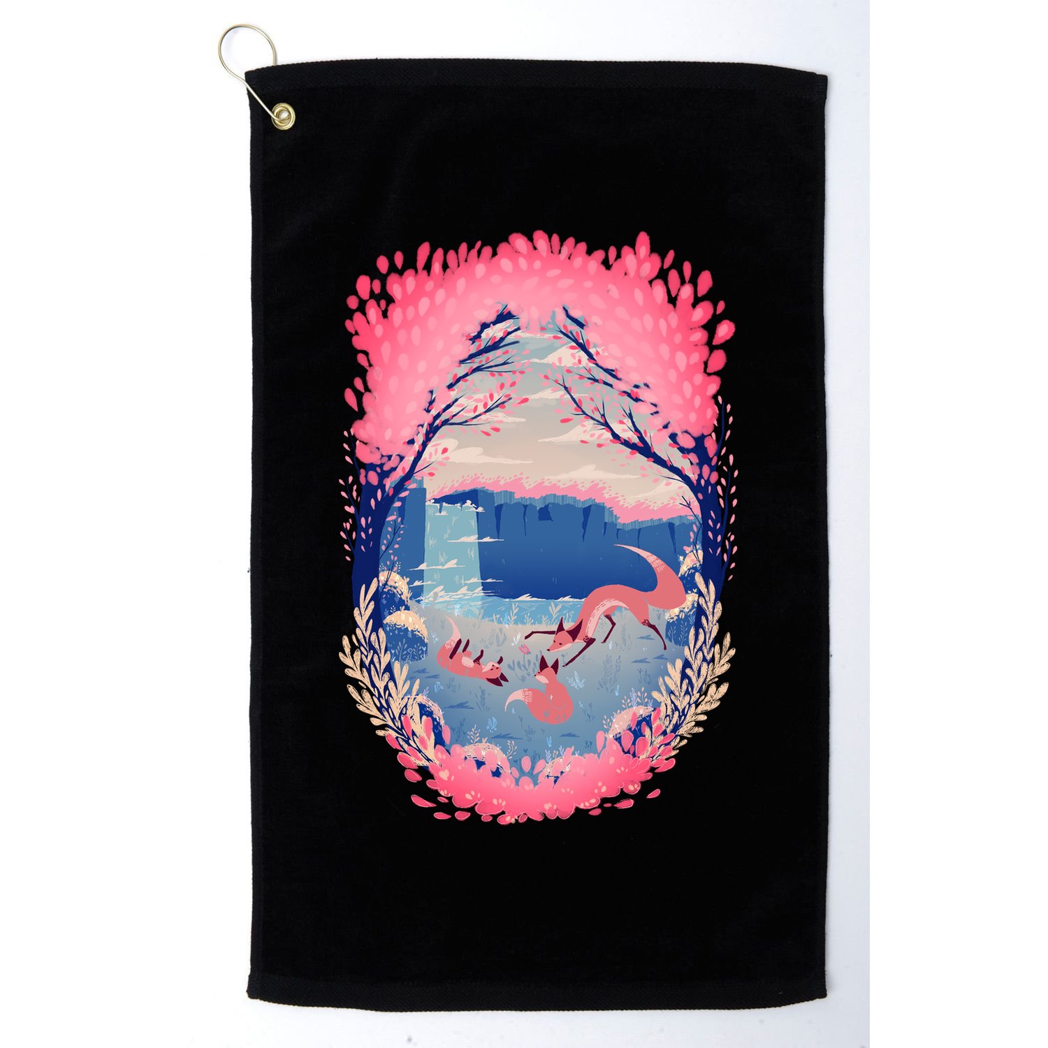 Fox Life View Illustration Golf Towel