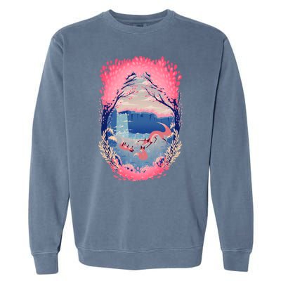 Fox Life View Illustration Garment-Dyed Sweatshirt