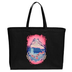 Fox Life View Illustration Cotton Canvas Jumbo Tote