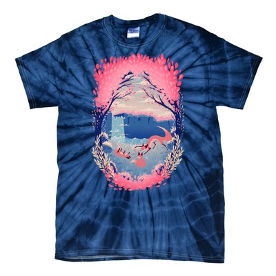 Fox Life View Illustration Tie-Dye T-Shirt