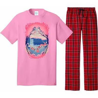 Fox Life View Illustration Pajama Set