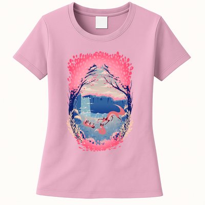 Fox Life View Illustration Womens T-Shirt