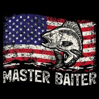 Fishing Lover Vintage American Flag Master Baiter Doggie Tank