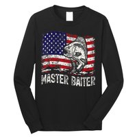 Fishing Lover Vintage American Flag Master Baiter Long Sleeve Shirt