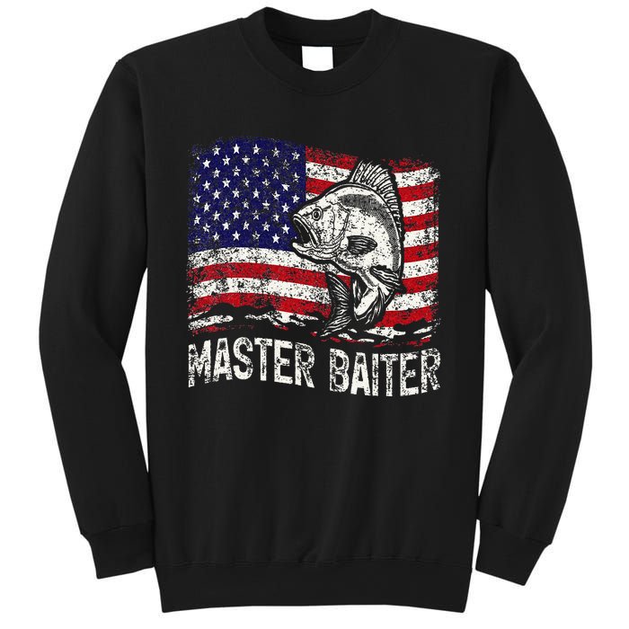 Fishing Lover Vintage American Flag Master Baiter Sweatshirt