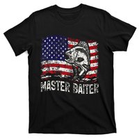 Fishing Lover Vintage American Flag Master Baiter T-Shirt