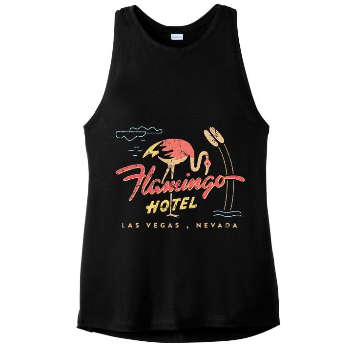 Flamingo Las Vegas Hotel Casino Retro Ladies PosiCharge Tri-Blend Wicking Tank