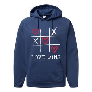 Fun Love Wins Love Always Wins Valentines Day Gift Performance Fleece Hoodie