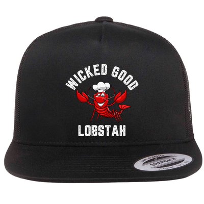 Funny Lobster Wicked Good Lobstah Maine New England Flatbill Hat