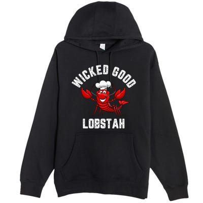 Funny Lobster Wicked Good Lobstah Maine New England Premium Pullover Hoodie