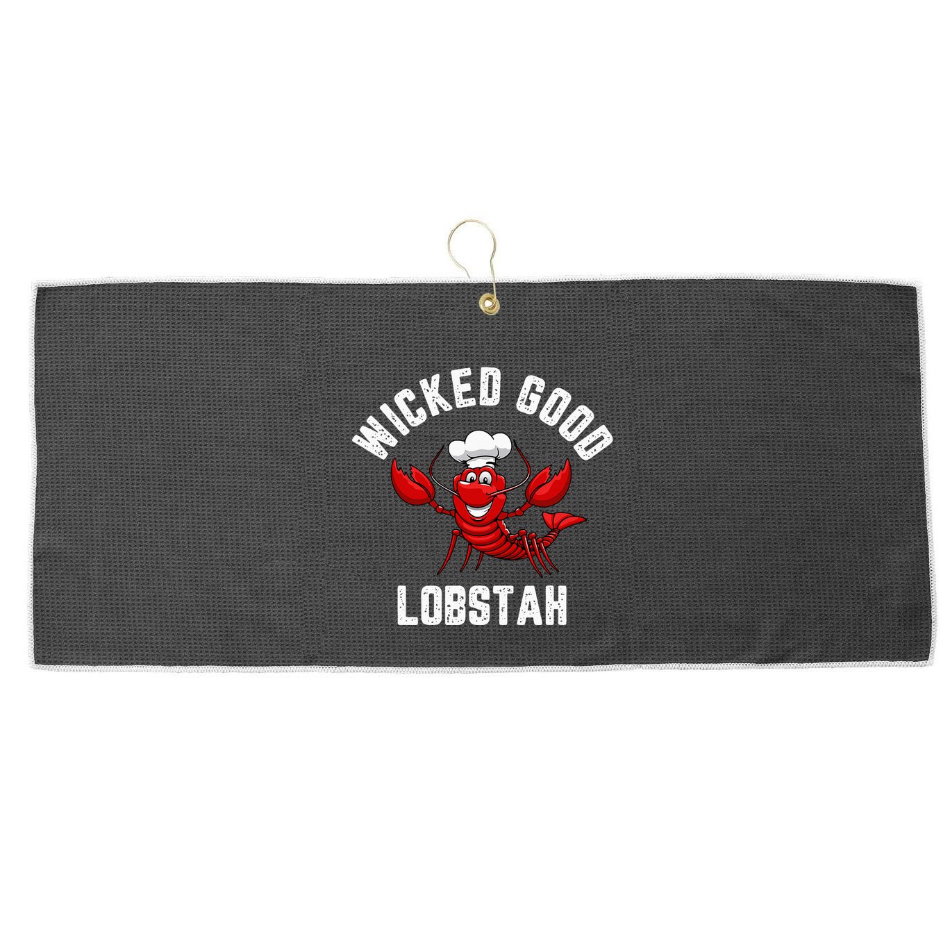 Funny Lobster Wicked Good Lobstah Maine New England Large Microfiber Waffle Golf Towel