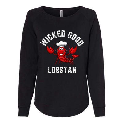 Funny Lobster Wicked Good Lobstah Maine New England Womens California Wash Sweatshirt