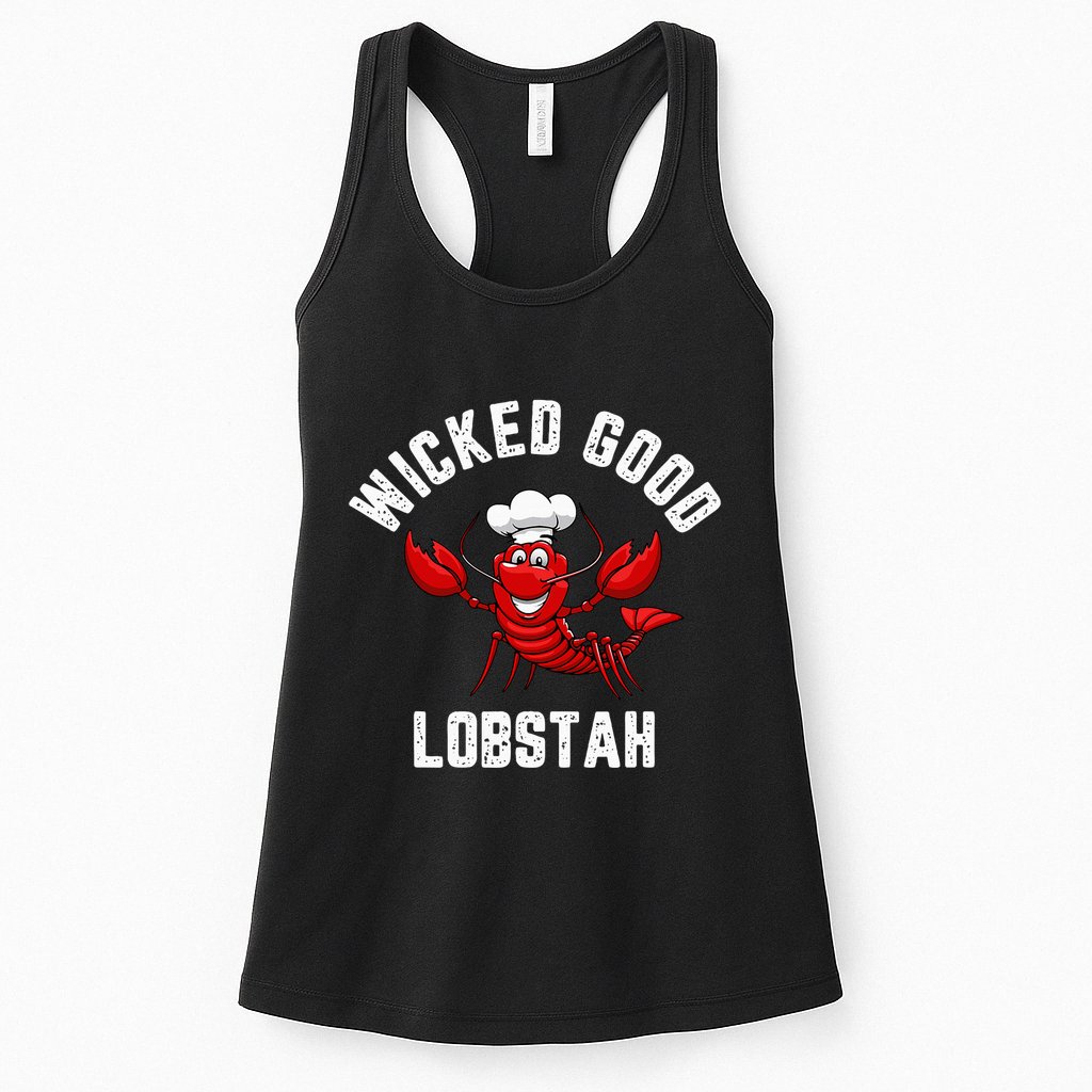 Funny Lobster Wicked Good Lobstah Maine New England Womens Tank Top