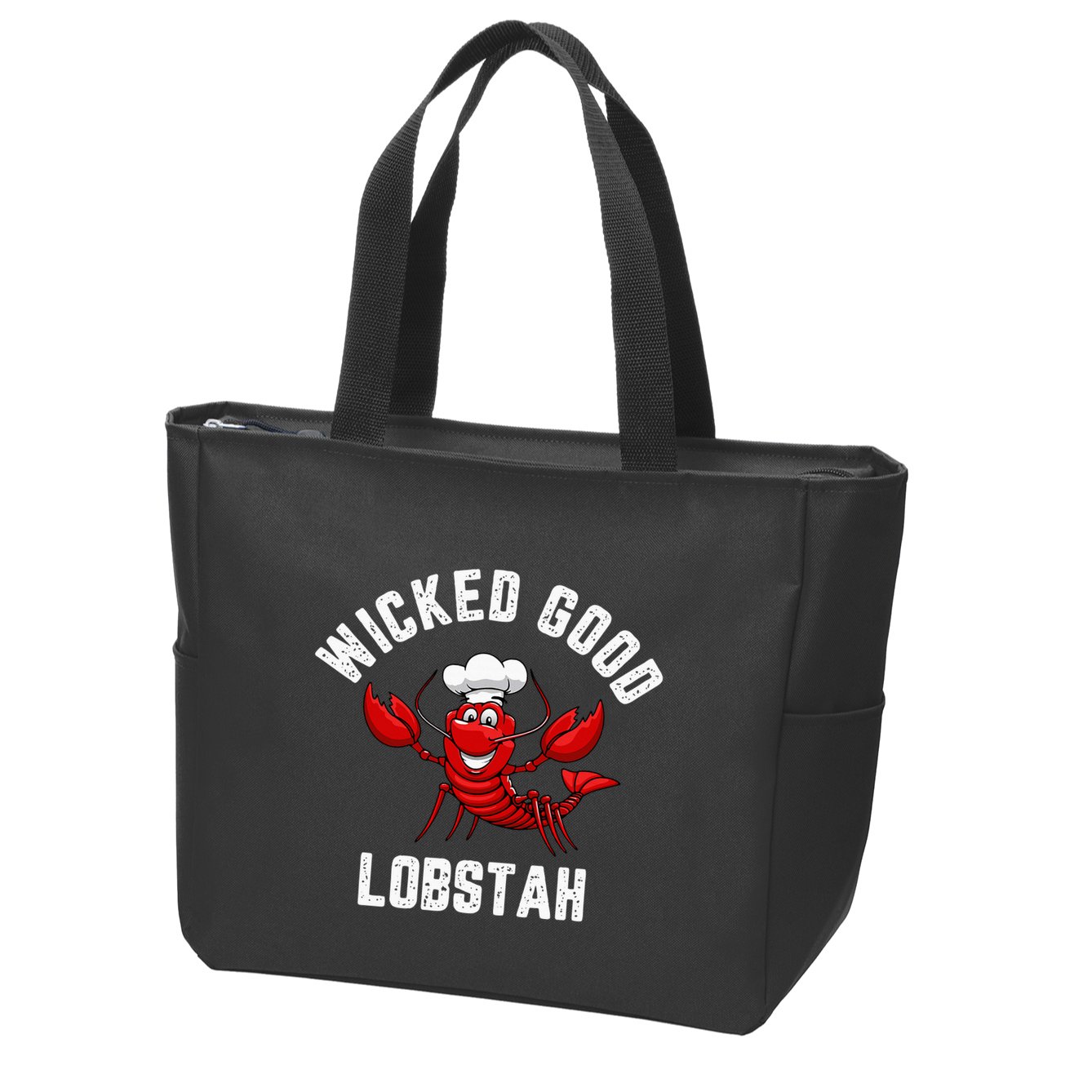 Funny Lobster Wicked Good Lobstah Maine New England Zip Tote Bag
