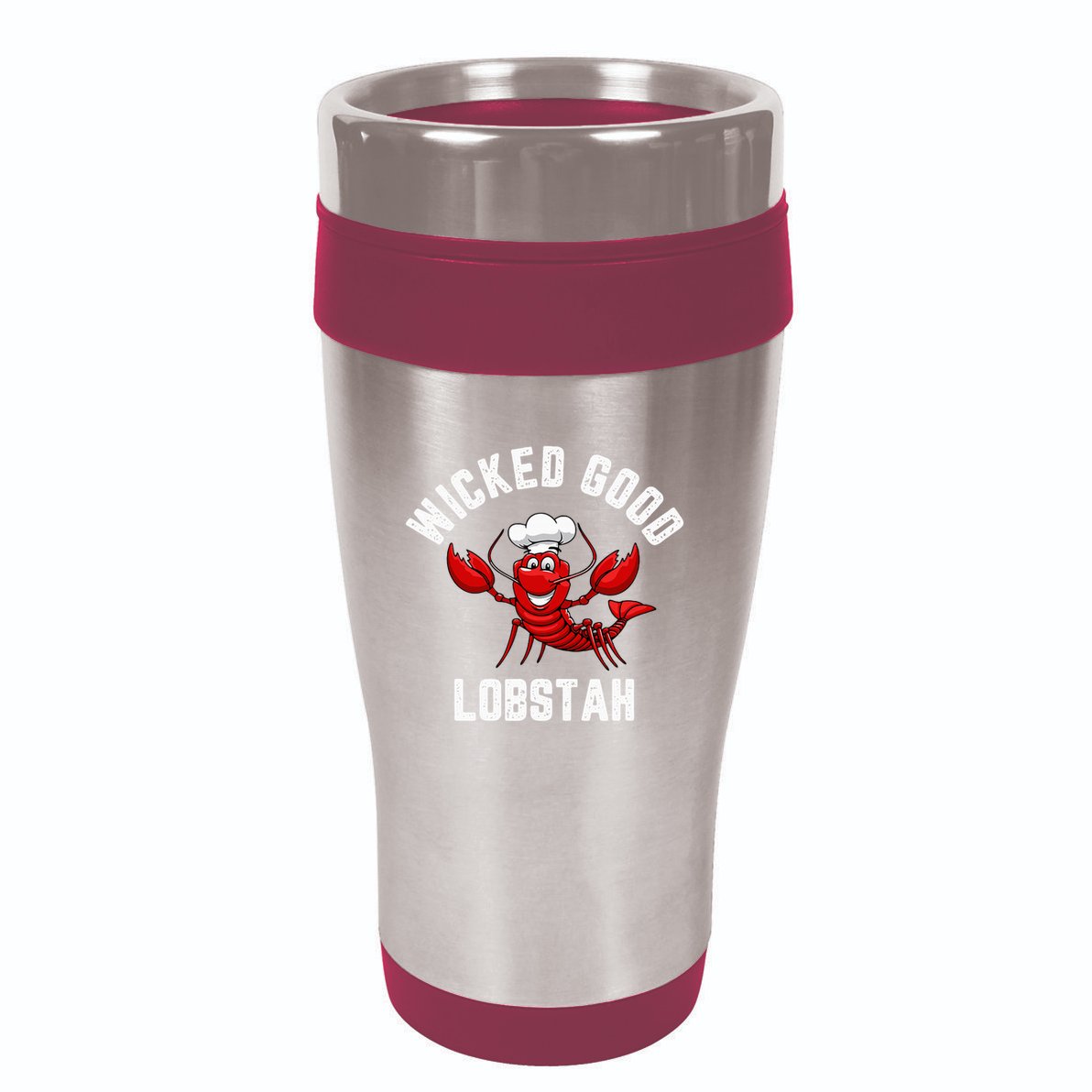 Funny Lobster Wicked Good Lobstah Maine New England 16oz Travel Tumbler