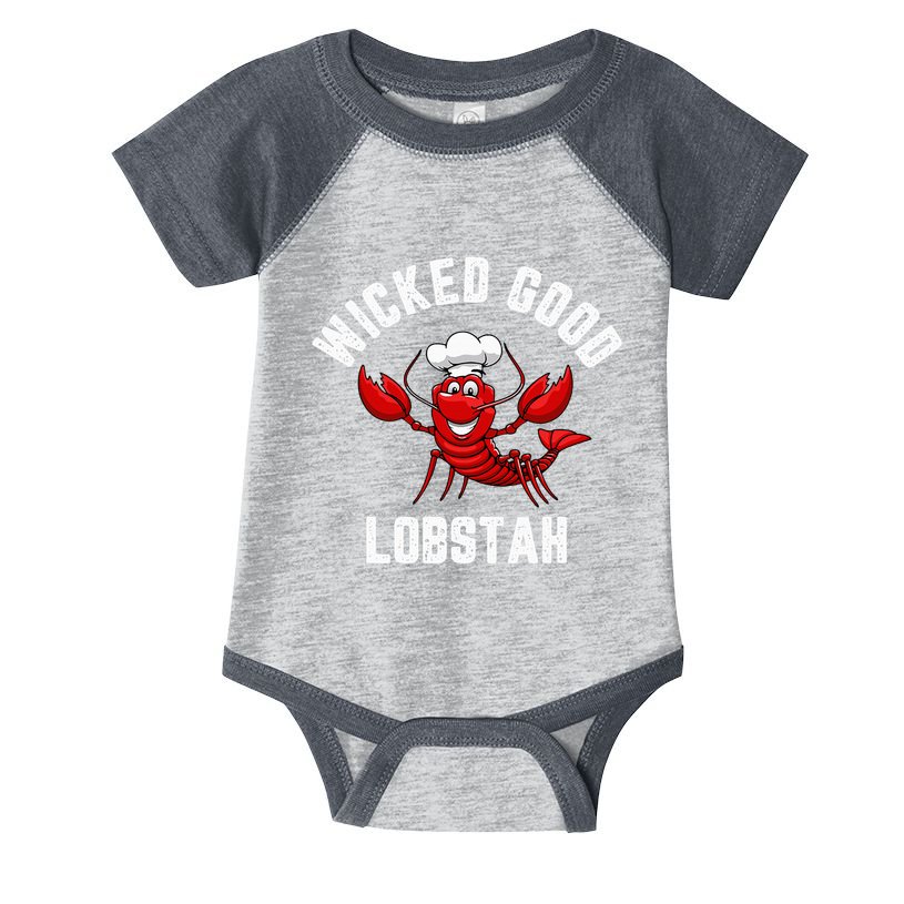 Funny Lobster Wicked Good Lobstah Maine New England Infant Baby Jersey Bodysuit