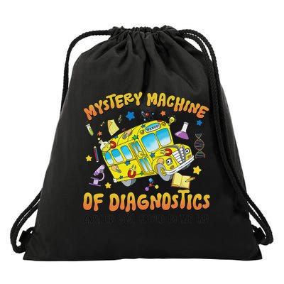 Funny Lab Week 2025 Retro Mystery Machine Of Diagnostics Drawstring Bag