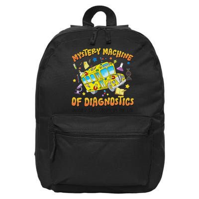 Funny Lab Week 2025 Retro Mystery Machine Of Diagnostics 16 in Basic Backpack