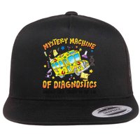 Funny Lab Week 2025 Retro Mystery Machine Of Diagnostics Flat Bill Trucker Hat