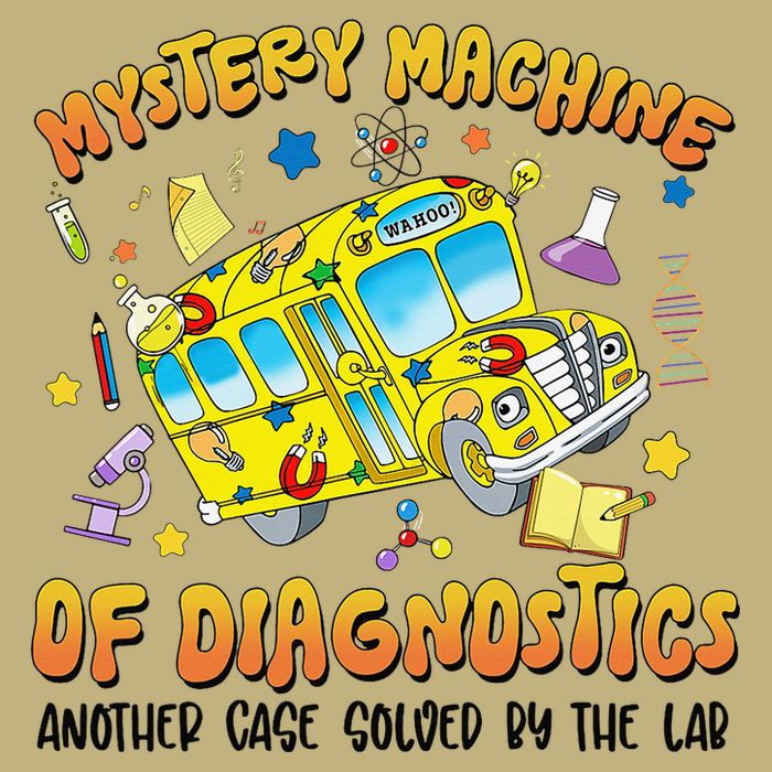 Funny Lab Week 2025 Retro Mystery Machine Of Diagnostics Button