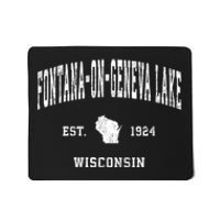 Fontanaongeneva Lake Wisconsin Wi Vintage Established Athletic Mousepad