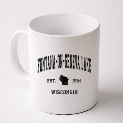 Fontanaongeneva Lake Wisconsin Wi Vintage Established Athletic Coffee Mug