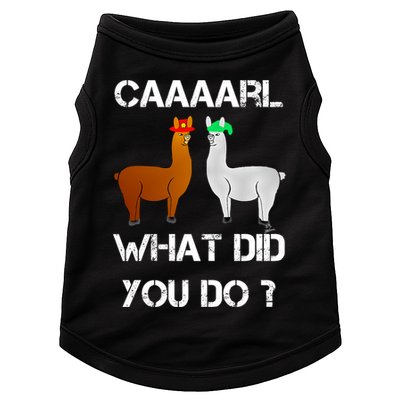 Funny Llama With Hats Gift Lama With Hat Carl What Did You Do Gift Doggie Tank