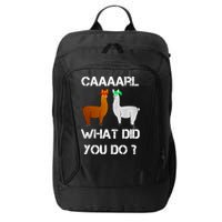 Funny Llama With Hats Gift Lama With Hat Carl What Did You Do Gift City Backpack