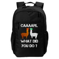 Funny Llama With Hats Gift Lama With Hat Carl What Did You Do Gift Backpack