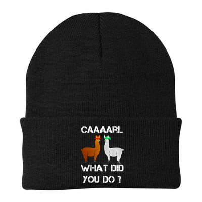 Funny Llama With Hats Gift Lama With Hat Carl What Did You Do Gift Beanie