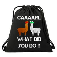Funny Llama With Hats Gift Lama With Hat Carl What Did You Do Gift Drawstring Bag