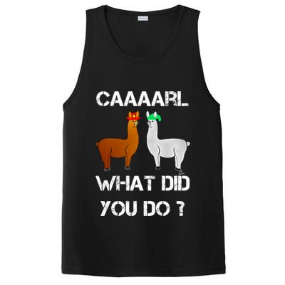 Funny Llama With Hats Gift Lama With Hat Carl What Did You Do Gift PosiCharge Competitor Tank