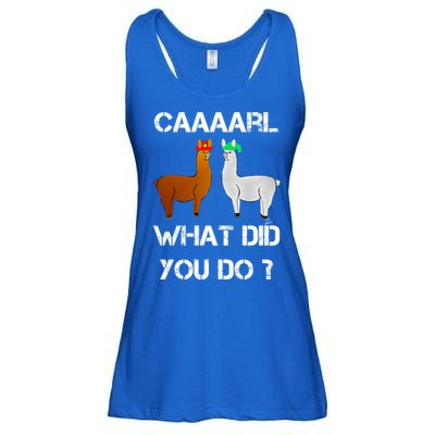 Funny Llama With Hats Gift Lama With Hat Carl What Did You Do Gift Ladies Essential Flowy Tank