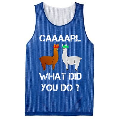 Funny Llama With Hats Gift Lama With Hat Carl What Did You Do Gift Mesh Reversible Basketball Jersey Tank
