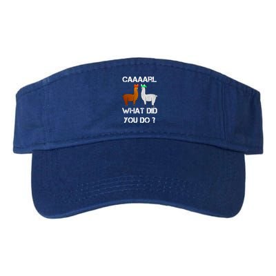 Funny Llama With Hats Gift Lama With Hat Carl What Did You Do Gift Visor