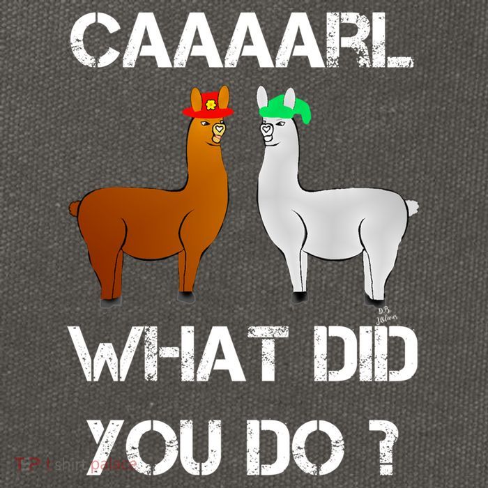Funny Llama With Hats Gift Lama With Hat Carl What Did You Do Gift Cotton Canvas Backpack