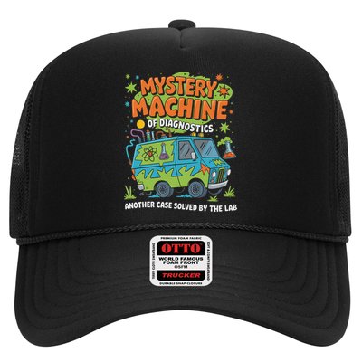 Funny Lab Week 2025 Retro Mystery Machine Of Diagnostics Trucker Hat