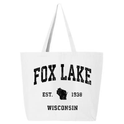 Fox Lake Wisconsin Wi Vintage Athletic Sports 25L Jumbo Tote