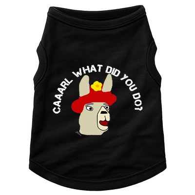 funny llama with hats lama with hat carl what did you do  Doggie Tank