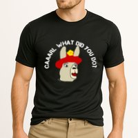 funny llama with hats lama with hat carl what did you do  Performance Shirt