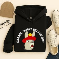 funny llama with hats lama with hat carl what did you do  Hoodie