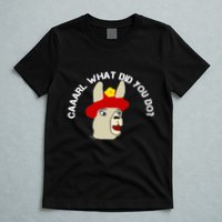 funny llama with hats lama with hat carl what did you do  T-Shirt