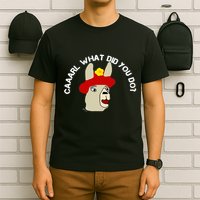 funny llama with hats lama with hat carl what did you do  T-Shirt