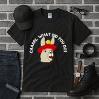 funny llama with hats lama with hat carl what did you do  Tall T-Shirt