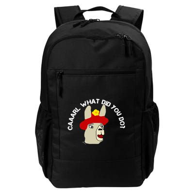 funny llama with hats lama with hat carl what did you do  Backpack