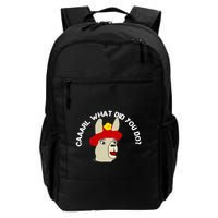 funny llama with hats lama with hat carl what did you do  Backpack