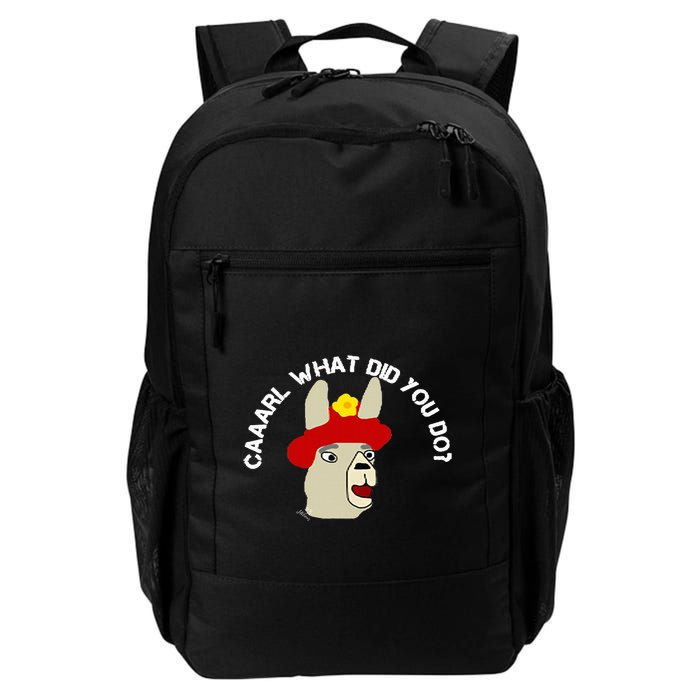 funny llama with hats lama with hat carl what did you do  Backpack