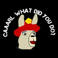 funny llama with hats lama with hat carl what did you do  Backpack